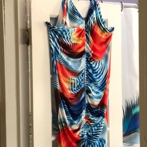 NEW halter back tropical print dress